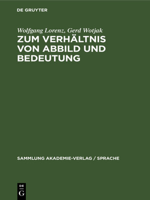 cover image of Zum Verhältnis von Abbild und Bedeutung